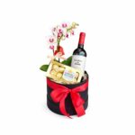 Box de Orquídea com Vinho e Chocolate